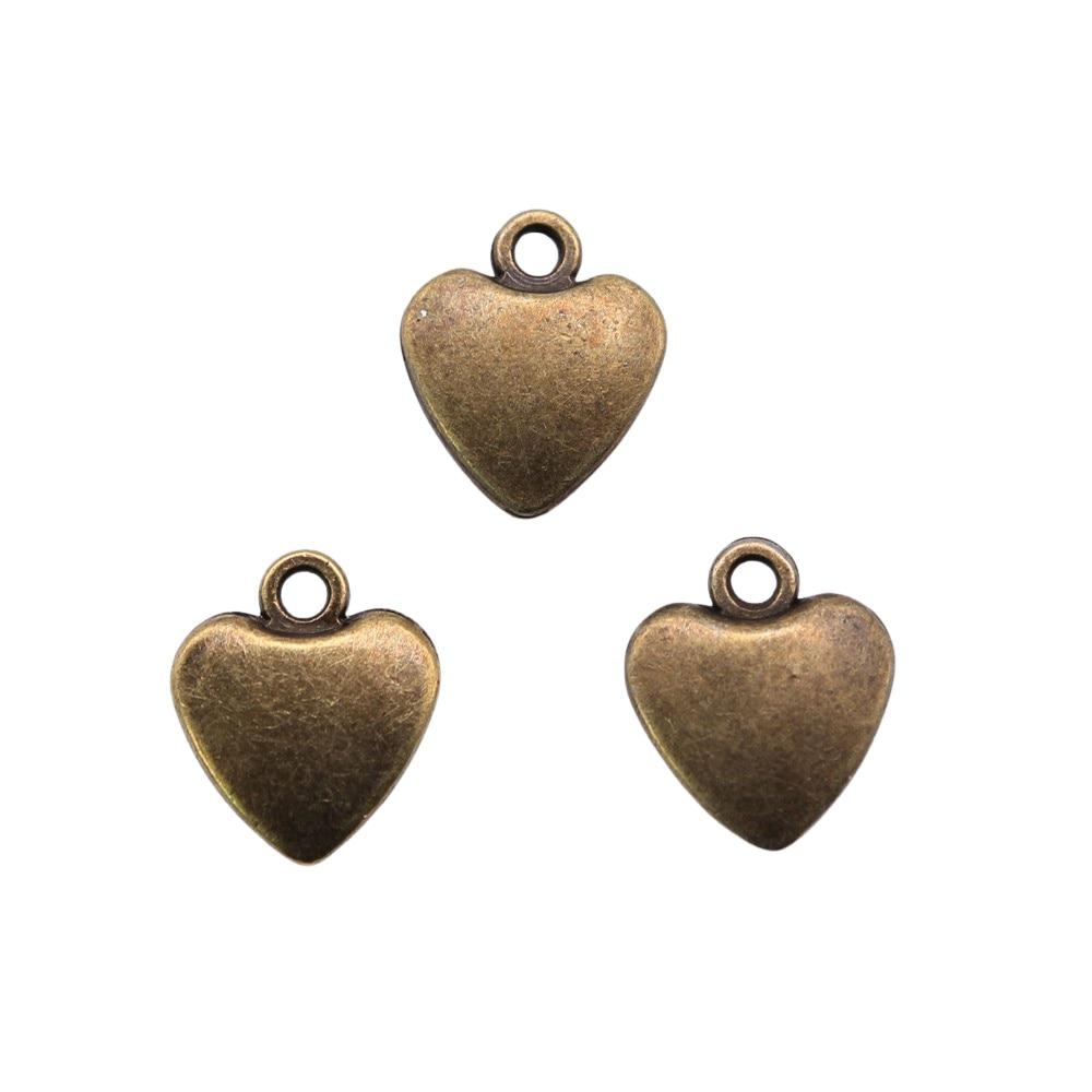 

10шт подвески в форме сердца античная бронза цвет цинковый сплав 11х10мм