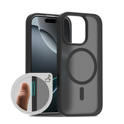 Magnetické pouzdro MagSafe Mag Safe pro iPhone 16 Pro Max Plus s citlivým ovládáním fotoaparátu, tlačítkem pro snímání, průsvitným matným černým krytem na telefon, příslušenství