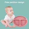 Baby Plate Divided Design BPA Free Silicone 3 Grids Toddler Suction Plate Infant Feeding Supplies Daily Use