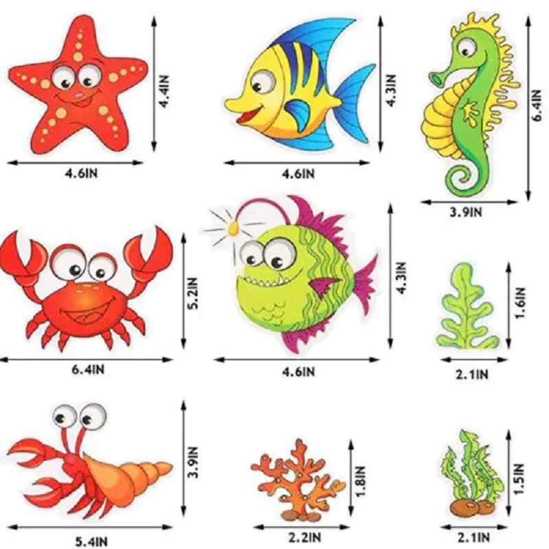 Non Slip Bathtub Stickers Marine Life Bathroom Adhesive Stairs Shower Room
