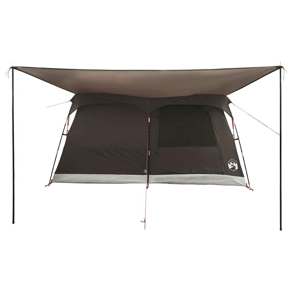 Family Tent with Roof Brown and Grey 320 x 210 x 180 cm Polyester