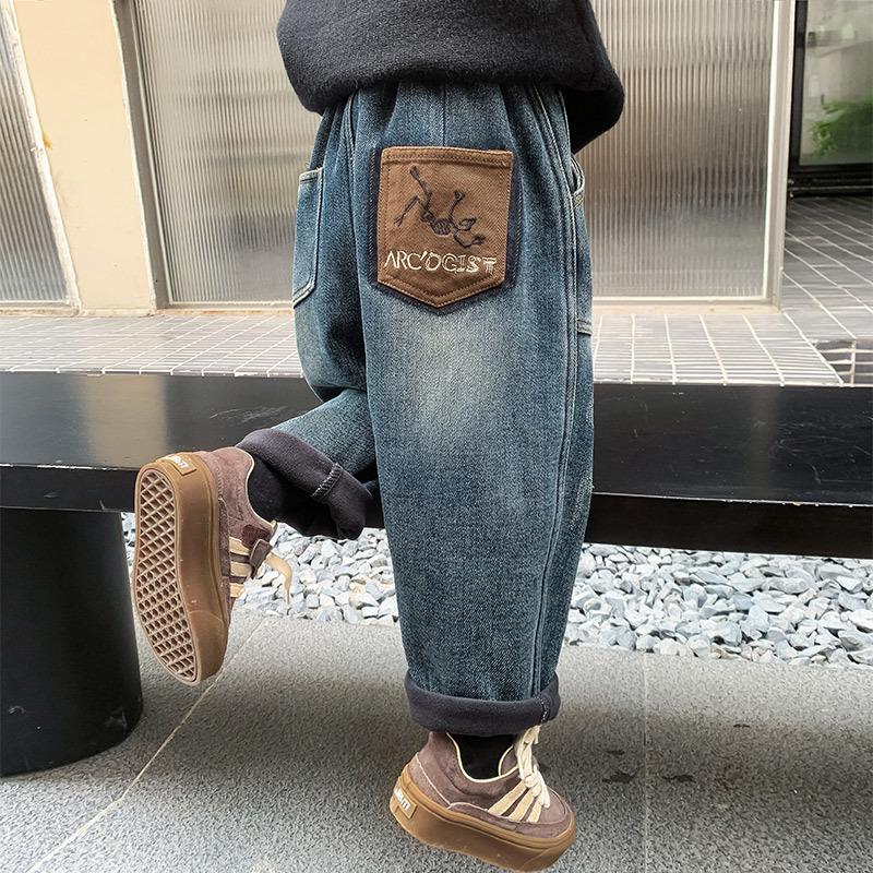 

Джинсы для малышей и детей ясельного возраста из плотного флиса с подкладкой «Сказочная память» на осень/зиму 130 cm