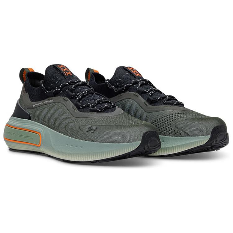 Under Armour Unisex Phantom 4 Reflect Baroque Green Hyper Green Black Running Sneakers 3027672-310