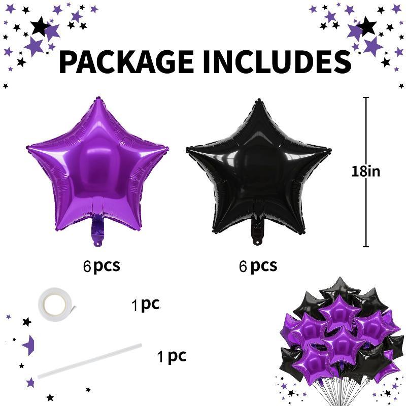 12Pcs 18Inch Multicolor Star Balloon Foil Balloon Pentagram Helium Balloon Christams Birthday Party Wedding Decoration