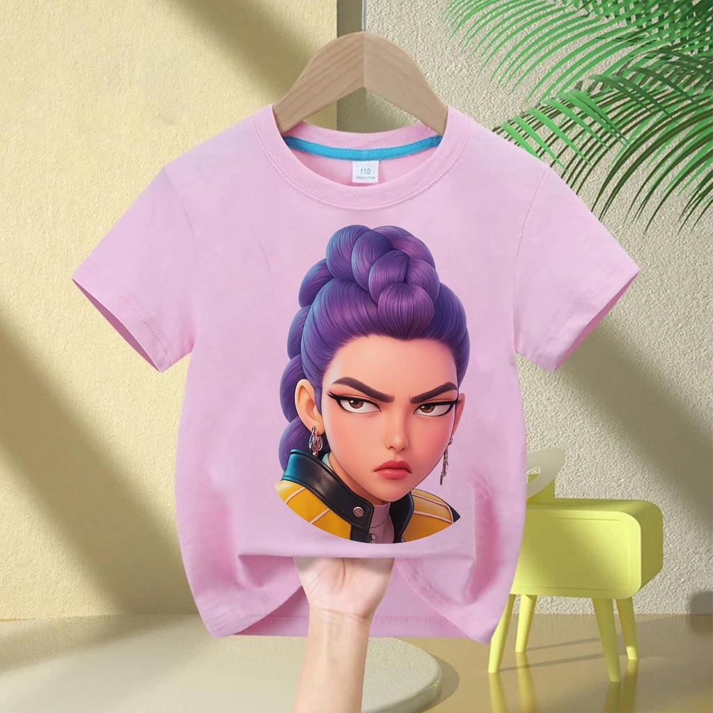 Demon Hunter Squad Kids Anime Print Casual Short Sleeve T-shirt