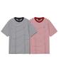BEENTRILL Ovales Wappen Gestreiftes T-Shirt (rot)