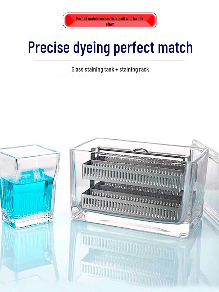 Premium Glass Staining Jar for 5/9/10/26/30/60 Slides - Vertical, Horizontal, and Round Options Available