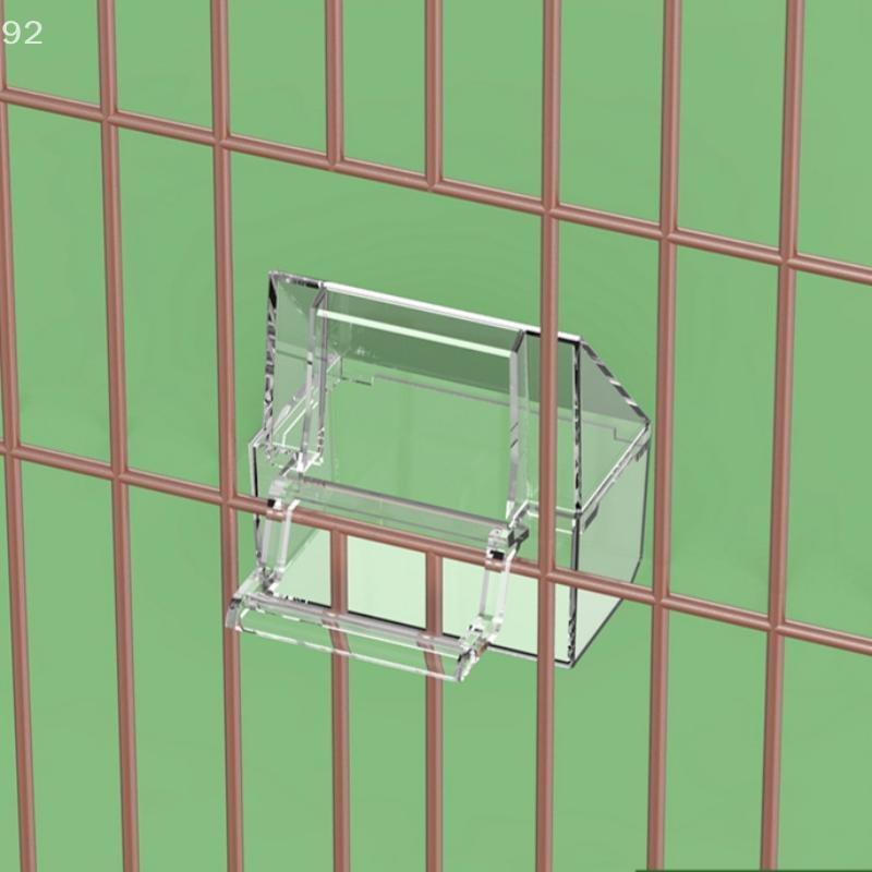 Transparenter Papageienfutterspender Vogelfutter-Napf Hängbar Abnehmbar Mit Ständer Verhindert Streuen Spender Papageien Futterbehälter