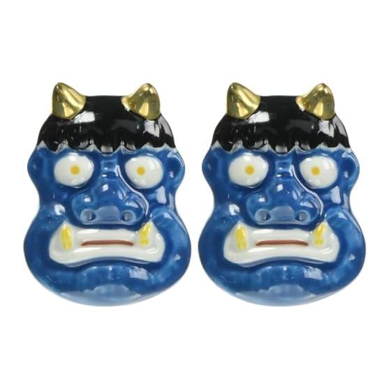 Mino Ware Fun Chopstick Rest Series Chopstick Rest Blue Oni W30162
