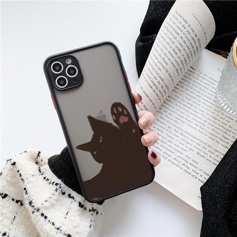 Cute Cartoon Black Cats Animal Soft Phone Case For iphone 7 8 Plus SE2 X XS MAX XR 15 14 11 12 13 Pro Max Shockproof back Cover