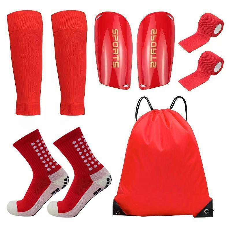 Exclusive E-commerce Football Set: Socks, Shin Guards, Knee Pads, Bandages & Storage Bag