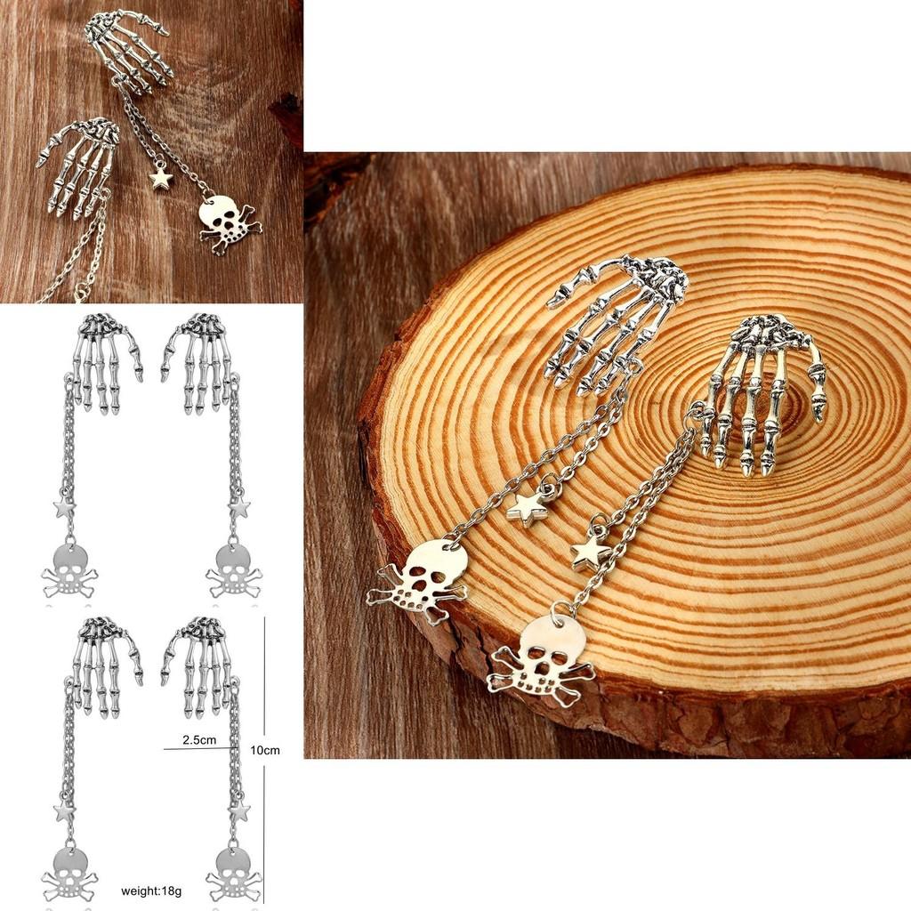 Pirate Skeleton Drop Earrings With Electroplated Finish For Womens Party Accessory