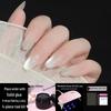 High-End UV Gel Cat Eye Press-On Nails Set – Clear, Self-Adhesive & Solid with Stickers