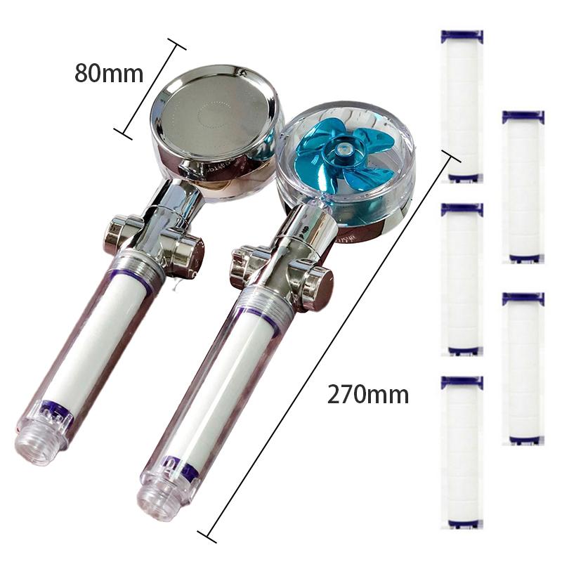 

Турбированная душевая лейка, ручная душевая лейка с турбовентилятором высокого давления с 5 фильтрами, бытовой душ-боди спрей для ванной комнаты