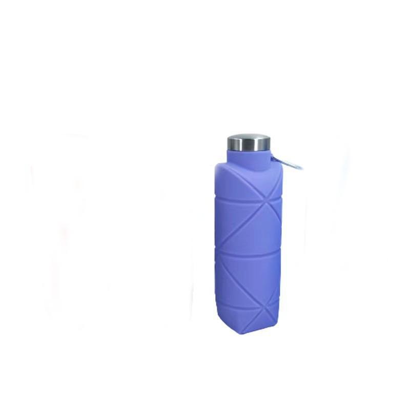 Folding Silicone Water Bottle Outdoor Creative Food-grade Silicone Portable Sports Water Bottle Diamond-shaped фиолетовый
