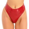 Women's Thong Wet Look Patent Leather Rave Bottoms Shiny High Waisted Panties for Festival Clubwear Dancing
