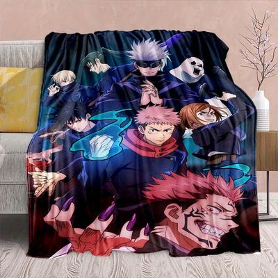 Jujutsu Kaisen Anime Flannel Blanket - Soft Warm Perfect for Sofa, Bedding Camping Travel Office Home Decor