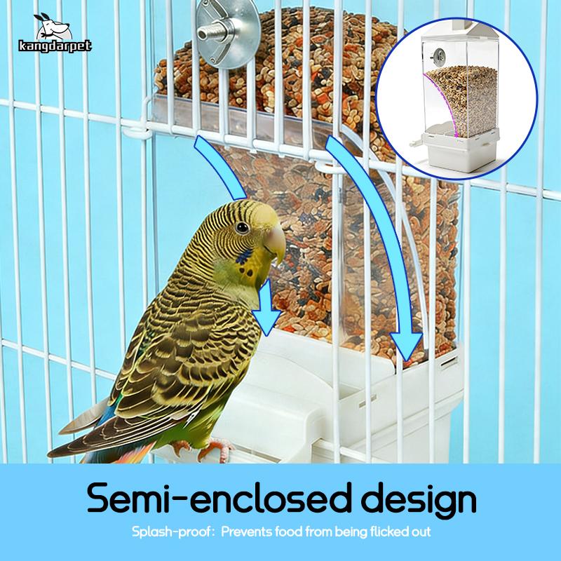 Automatic Parrot Feeder with Grain Hull Separation Function,Large Capacity Anti-Spill Food Dispenser for Birds
