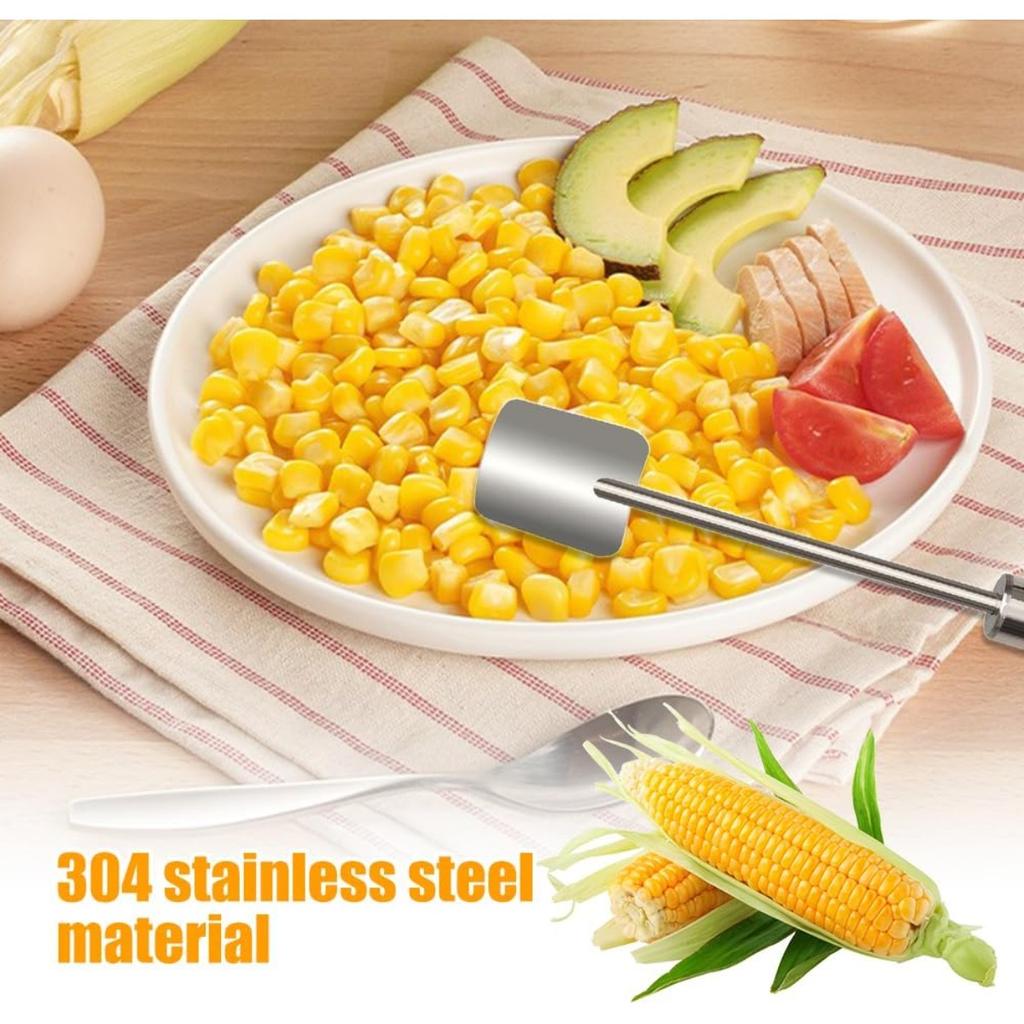 Long Handle Stainless Steel Corn Stripper Tool,Corn Peeler for Corn on The Cob Stripper Tool, Quick Corn Kernel Remover Tools for Kitchen Use