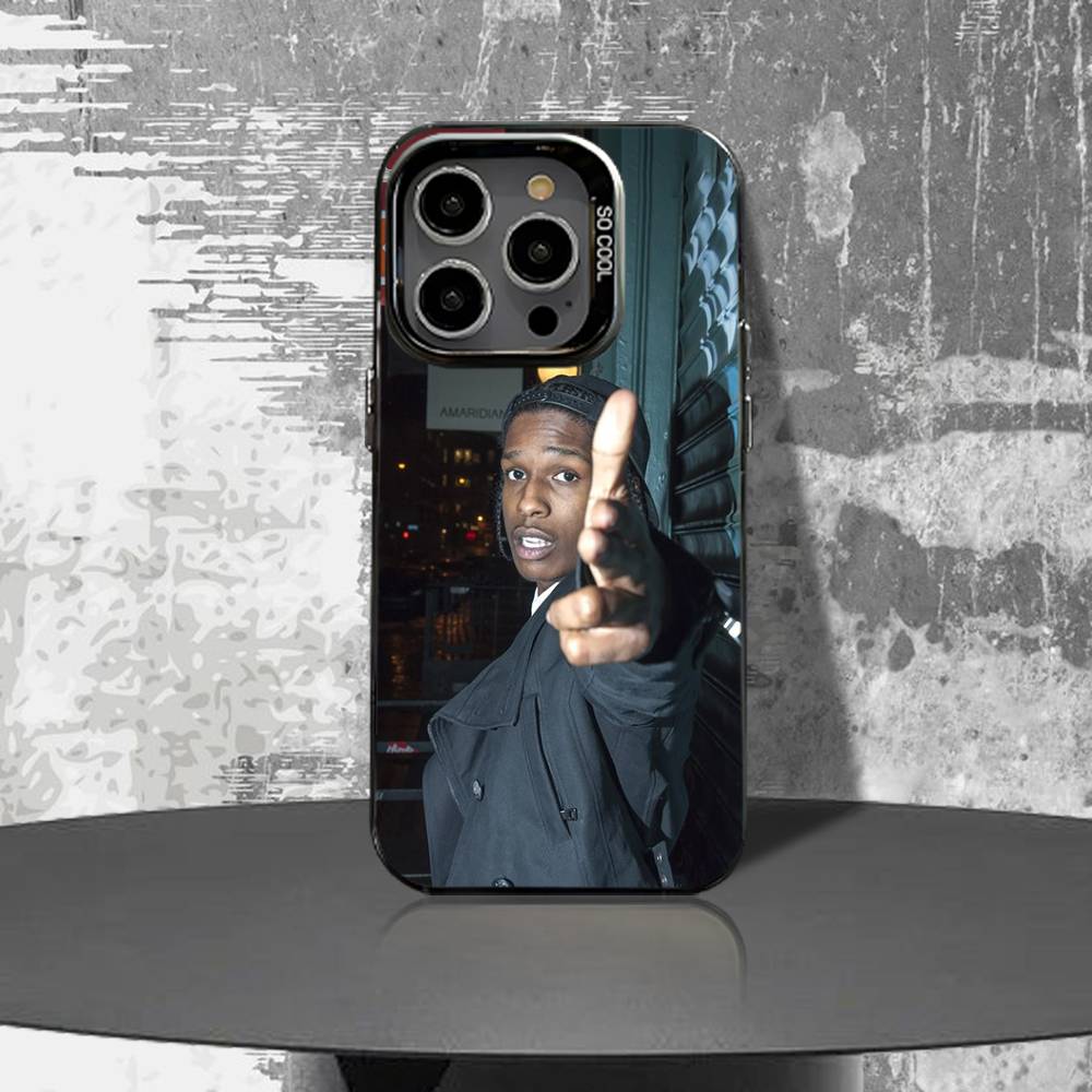 A-ASAPS R-Rocky Phone Case For iPhone 16,15,14,13,12,11,Pro,XS,Max,Plus,Mini,SE4,E Black Matte Shockproof Cover
