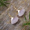 Simple and sweet natural stone fan earrings, studs, light luxury jewelry earrings.
