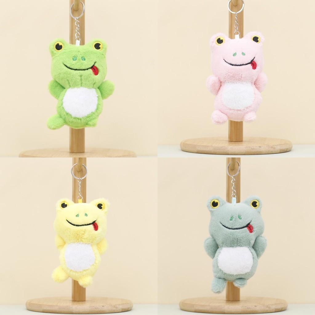 Cute Green Frog Plush Toy Keychain Short Plush Stuffed Animal For Bags And Weddings