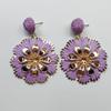 European & American Bohemian Geometric Rattan Earrings - Handmade, Woven Round Design for Women, Perfect for Holiday Style