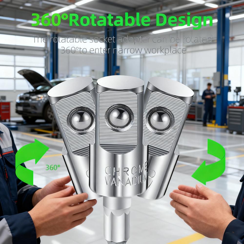 360 Degree Wind Batch Link Rod 1/4 3/8 Electric Wrench Hexagonal Handle To Square Head Socket Conversion Link Rod