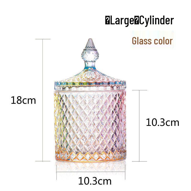 European Glass Candy Jar with Lid – Transparent Storage for Tea, Snacks, Seasonings, Candy, and Dried Fruit