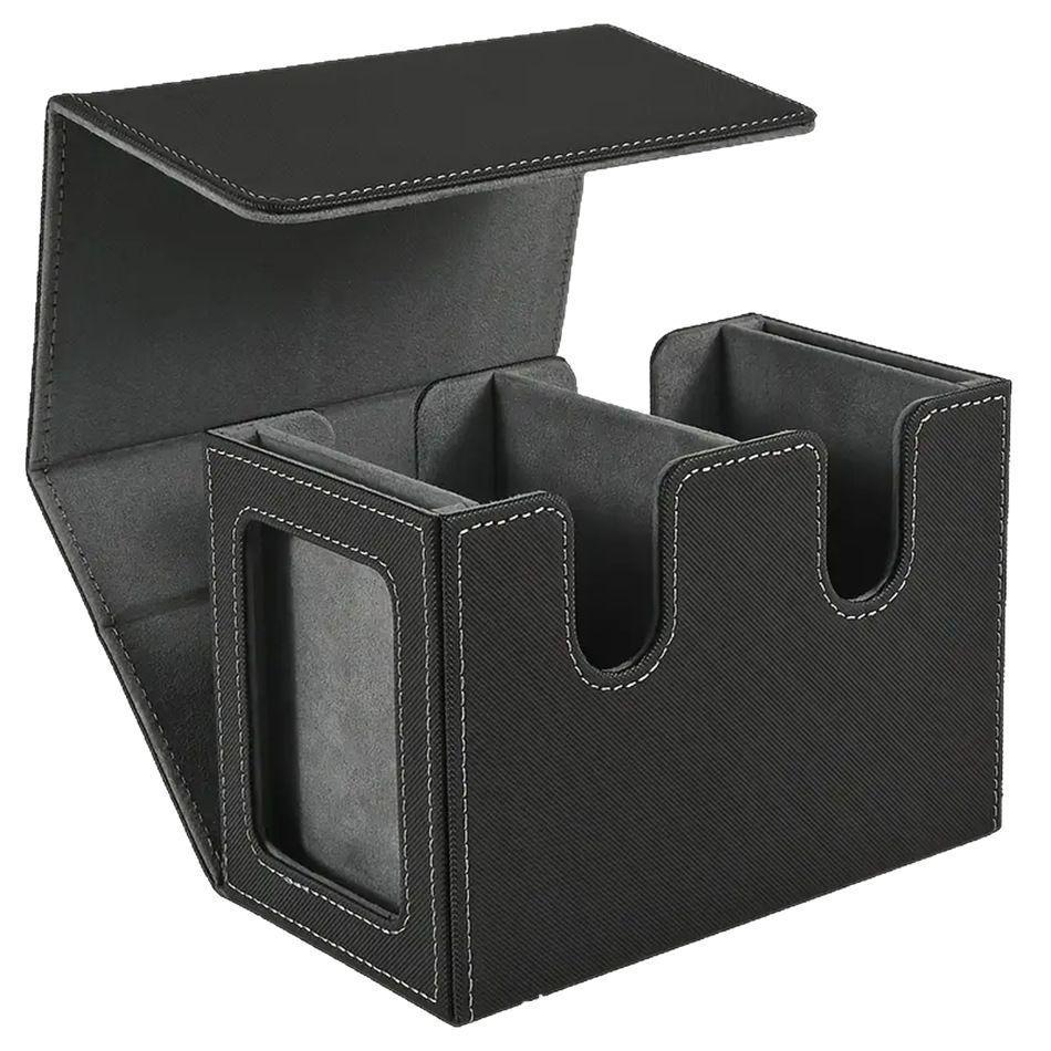 Non-Toxic Card Deck Box With 2 Commander Display Double Deck Box For 140+ Single Sleeved Cards Fits For Tcg Ccg Magic Cards