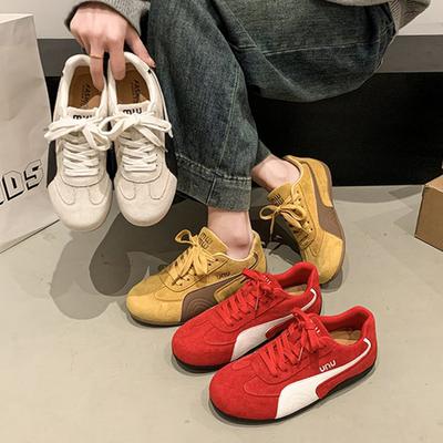 Fashion Soft Faux Suede Sneakers Women Autumn Winter 2025 Mix Color Lace Up Sports Shoes Woman Sewing Lightweight Casual Shoes Mujer