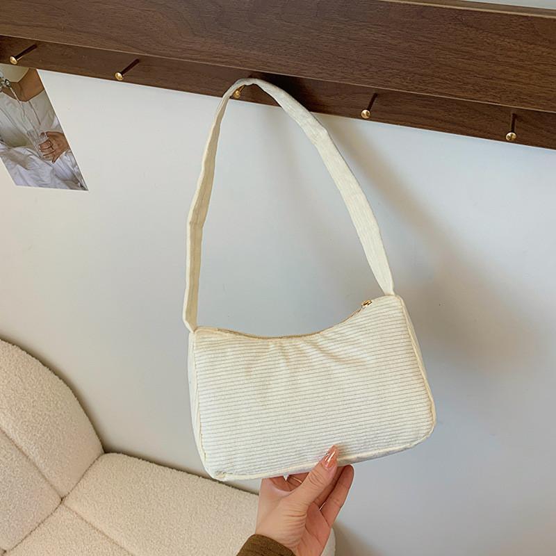 Chic Minimalist Spring 2024 Corduroy Handheld Women's Bag Stylish Small Square Purse