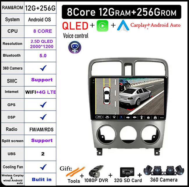 Android 14 For Subaru Forester SG 2002 - 2008 Car Player Autoradio Radio GPS TV Multimedia Carplay Lettore Vehicle Navigation