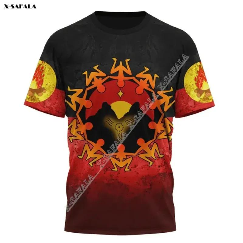 Drapelul aborigenului Australiei Cadou de mână Imprimare 3D Fibră de lapte Tricou sportiv respirabil Vară Bărbați Casual Top