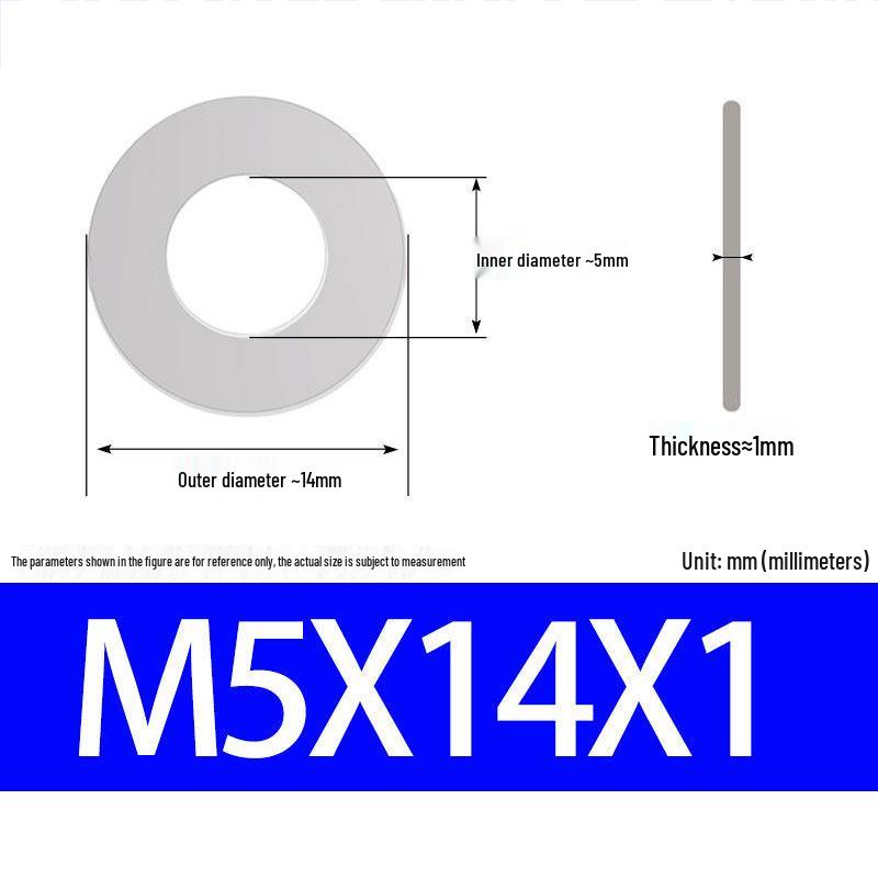 304 Stainless Steel Ultra-Thin Flat Washer, Thickness: 0.1/0.2/0.3/0.4/0.5 Mm, Sizes M1-M8