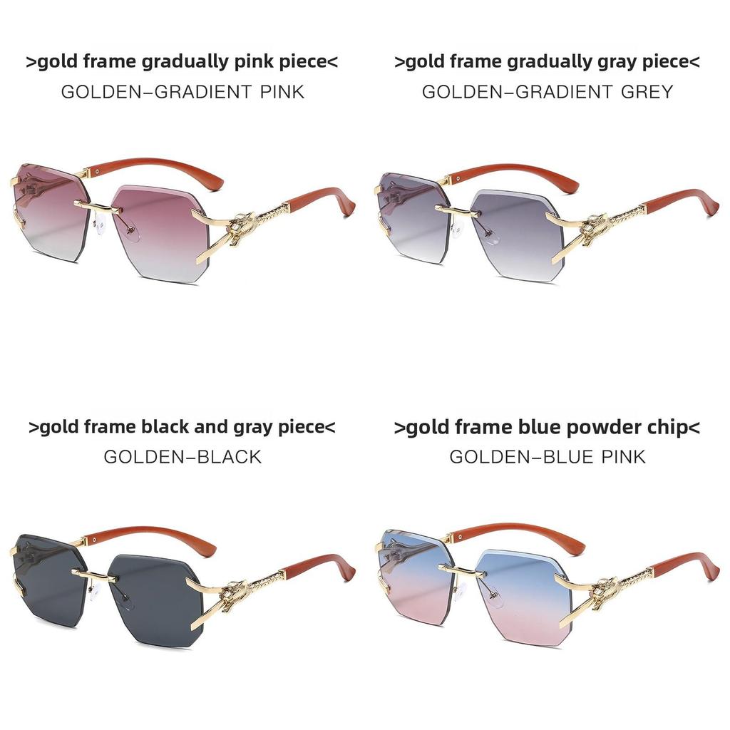 Square Frameless Sunglasses For Men And Women Uv400 Sun Protection