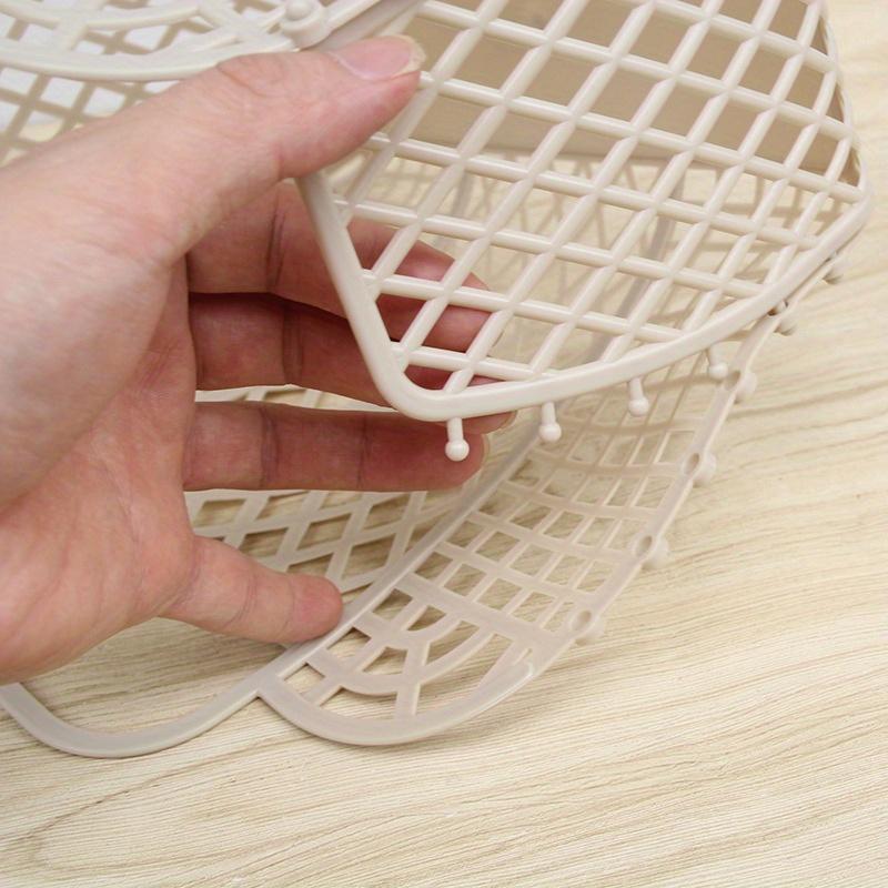 1pc, Collapsible Plastic Storage Basket Bag, Open Travel Cosmetic Organizer with Dual Handles Design, Toiletry Bag