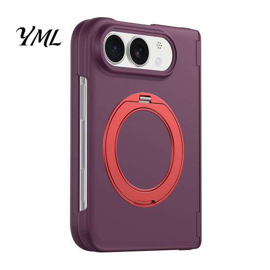 Shockproof Phone Case Magnetic for IPhoneDuo with 360 Degree Ring, Rotatable Non Comprehensive Hinge Protection Cover Slip Holder, Wireless