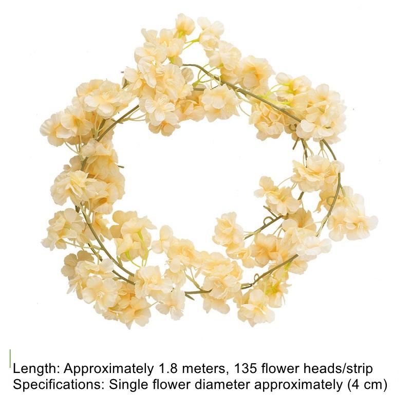 

180Cm Artificial Flowers Cherry Blossom Garland Wedding Arch Garden Backdrop Home Party Decoration Silk Fake Plants Vine шампанского