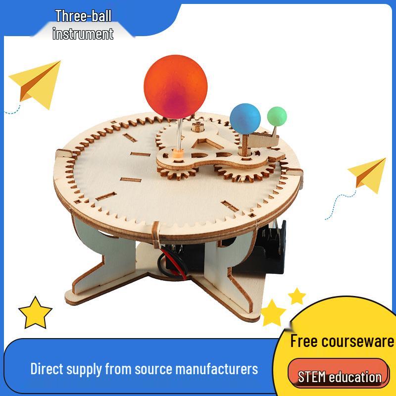 DIY Earth-Moon-Sun Triple Sphere Model Kit for Children: Educational STEM Puzzle and Science Experiment Toy