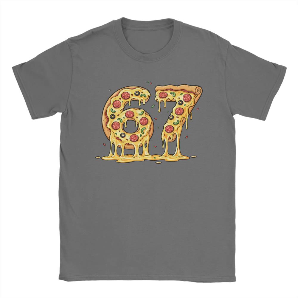 67 Pizza Meme Funny Six Seven Gen Alphas Slang TShirt Summer Cotton TShirt for Men Women Harajuku Tee Shirt Streetwear Top Tee