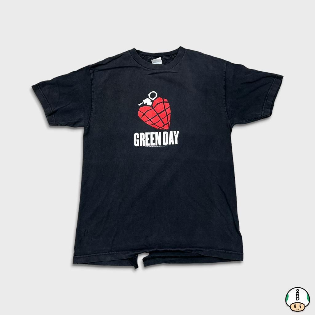 Vintage 2004 Green Day T Shirt Mens Medium Black American Idiot Thrash Band Tee