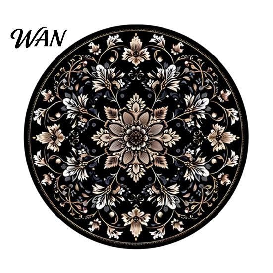 Anti-scalding Placemat Bohemian Heat Resistant Placemats for Table Stain-Resistant Round Rubber Desktop Protection Mat Coasters Vintage Kitchen Dining S A