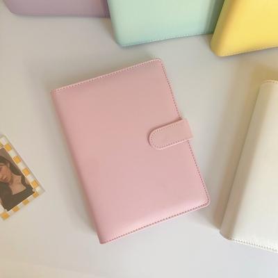 MINKYS Kawaii Candy Color A5 PU Leather Kpop Photocards Collect Book Photo Cards Album Storage Book School Stationery