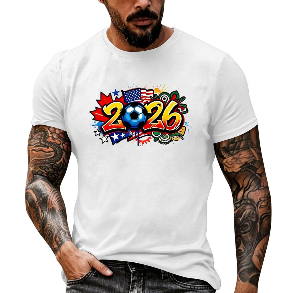 Men’s Loose Fit 2026 Printed Crew Neck Short Sleeve T Shirt Oversized tshirts for men big and tall shirts for men mens polo shirts short sleeve