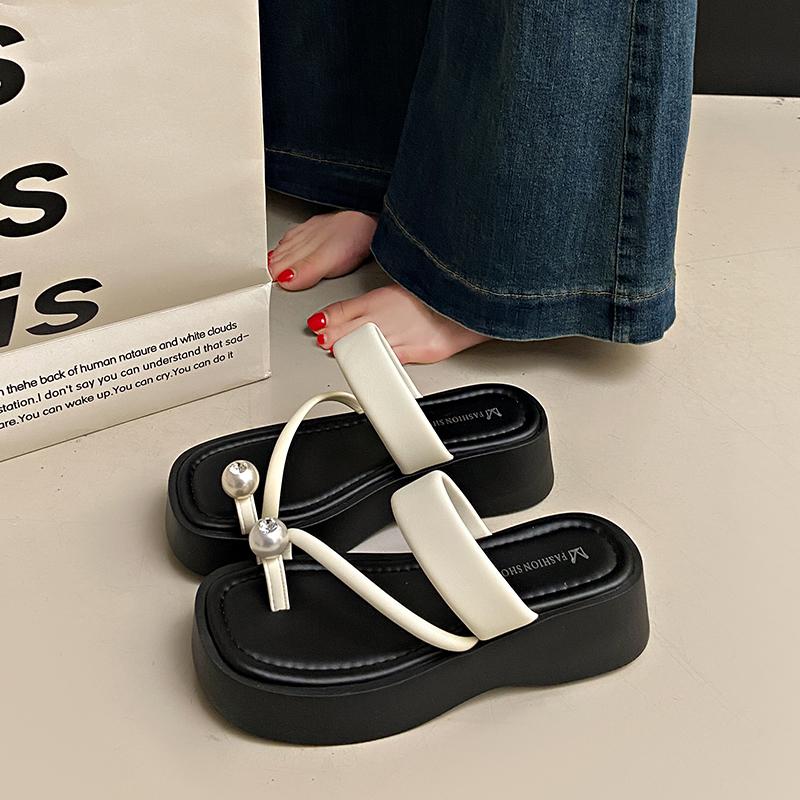 

Fashion CRLAYDK Women s Open Toe Platform Slides Sandals Strap Flip Flops Slip On Mules Comfort Dressy Slippers Summer Causal Shoes 40