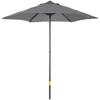 2m Garden Parasol Umbrella Outdoor Sun Shade With 6 Sturdy Ribs For Balcony Bench Garden Dark Grey