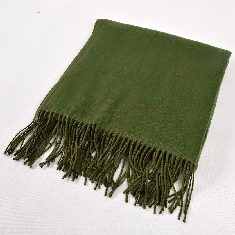 [BYSIFA] New Winter Ladies Army Green Pashmina Scarves Shawls Fashion Trendy Tassel Women Luxury Cashmere Pashmina Scarves Wraps
