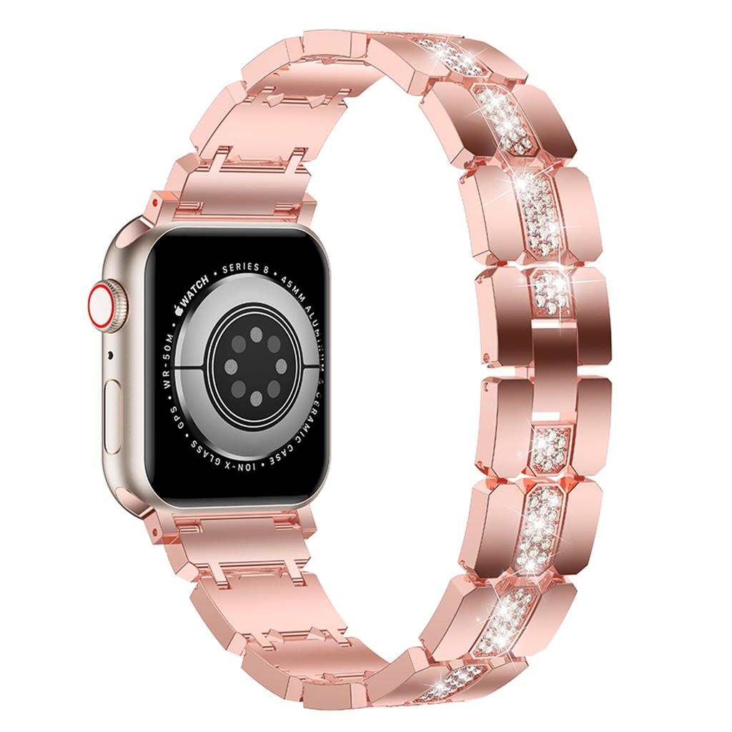 KALEBOL Rhinestone Watch Band for Apple Watch Series 11 10 42mm/9 8 7 41mm/SE3 SE2 SE 6 5 4 40mm/3 2 1 38mm Grid Block Zinc Alloy Strap