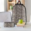 Faux Boa Constrictor Snake Skin Kids Backpack Lunch Box Pencil Boxes for Boys Girls Kindergarten Backpacks Schoolbag Bookbag Set